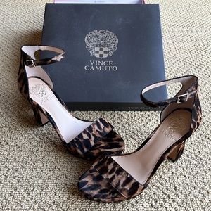 Vince Camuto Leopard Sathina Heels - Size 7.5